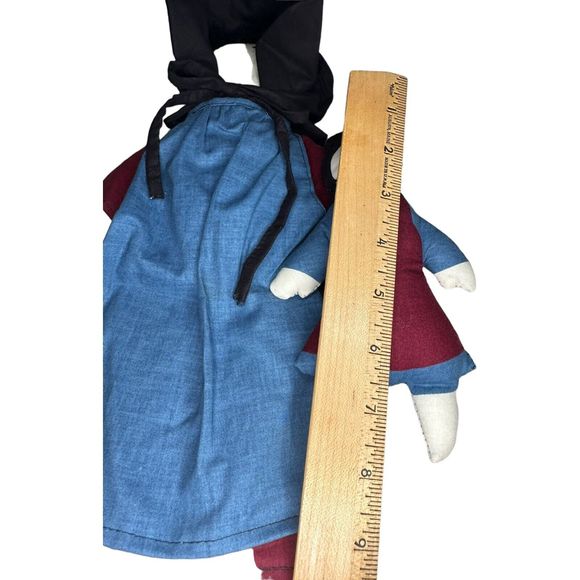 Pair of Amish Folk Art Handmade Primitive Cloth Dolls Mother & Child 17” - Picture 6 of 15